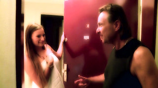 Two sexy chicks love threesome fuck with their big cock fucker