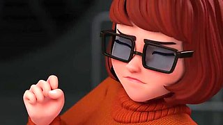 Cartoon sex: Vilma rides phantom cocks hard