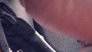 Barefoot Passenger Blue Toes Foot Play While Riding in the Car