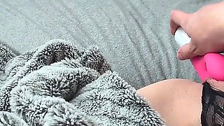 American Wife Masturbating Under Fleece Blankets