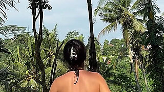 Outdoor Workout for Back, Arms and Ass in Micro Bikini