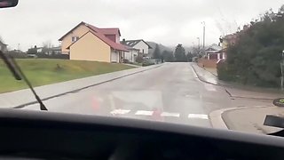 Brunette with small tits uses her body to pay for a ride