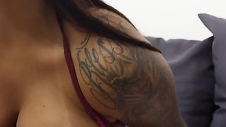 Swallowing and Gagging with the Big, Perfect Breasts of the Goddess Raquel