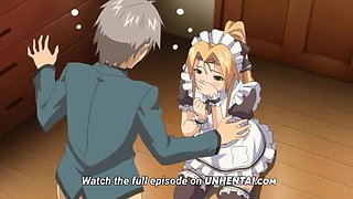 Blonde Teen Maid Punished With Blowjob And Creampie In Hentai