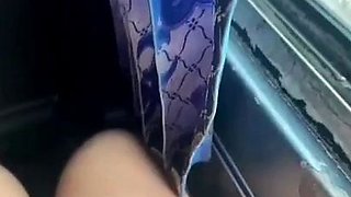 two sisters being sensual on the bus for the camera 84412582