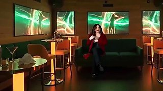 Hot Latina Wife Cheats in VIP Room - Cuckold Husband Films Handjob & Cumshot on Big Natural Tits