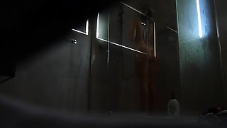 Stunning amateur babe taking a shower on hidden camera