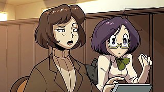 Ample barista delivers her sexy assets instead of coffee in a cartoon parody