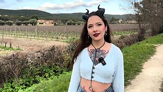 Gorgeous brunette babe fucked hardcore in the bathroom