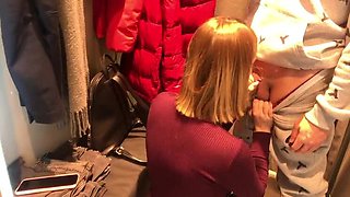 Amateur Ukrainian Girl Gabry Rozby Sucks Cock in Store Changing Room - Sneaky Public Blowjob & Cum Swallow