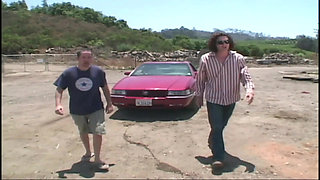 Outdoor horny group sex with a pick up slut