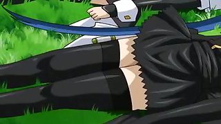 Uniform anime girls take big cock