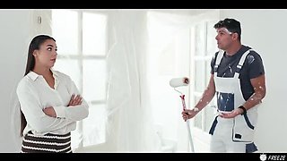 Brunette Housewife Freeze Fuck - Handyman Hypnotizes Big Ass Babe