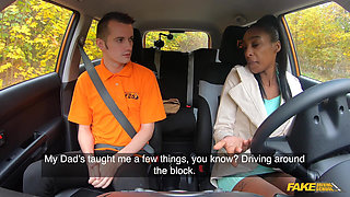 Fake Driving School - When Asia Rae Goes for a Lesson She Settles for Some White Cock