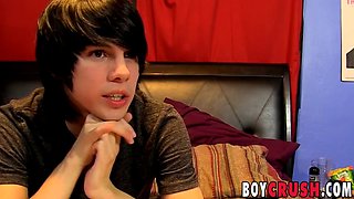Hot 18 year old twink interviewed before taking out his juicy cock
