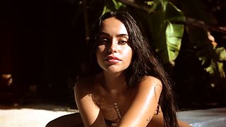 Busty teen Claudia drops off her bikini
