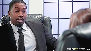 Black Office Man Eats Bald Muff Of Posh Bosss Step daughter With Isiah Maxwell And Abigail Mac