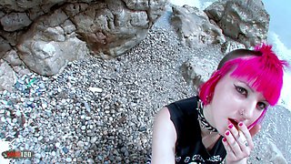 Deep Anal Sex at the Beach with the Sublime Young Punkette Punk