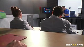 Slutty blonde nurse sneaks off at work to bang a hospital intern