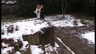 Pretty German MILF rides dick in the public toilette