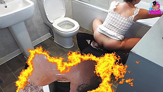 Training Zero Femdom Piss Toilet Slave! Shower Bathroom BDSM Milf Stepmom Slavery Real Homemade Amateur Couple