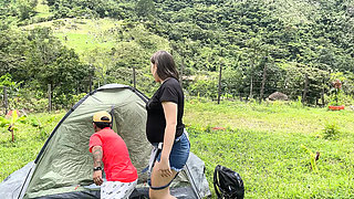 Chiky & Julianaburning Outdoor Camping Fuck - Huge Cock in Tight Ass Missionary Doggy Style