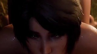 Thicc Ass Jote Deepthroating a Hard Cock Near a Camp Fire