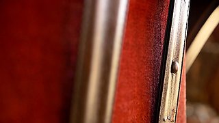 Russian amateur blonde masturbates outdoors