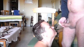 John is giving Jen a big cum facial