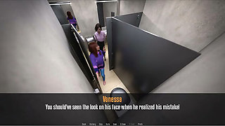 Anita's Internship - Gameplay - Roleplay - Lesbian Petite Teens Make Out in Public Toilet