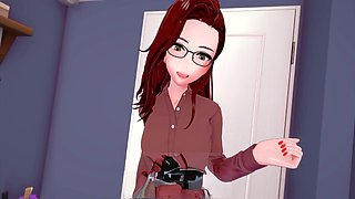 Anime porn, big tit milf handjob, horny milf