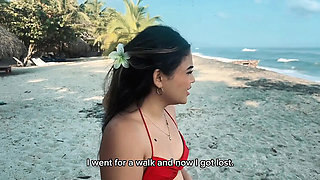 Lost Latina Teen Gets Fucked Hard by Beach Tour Guide - Big Ass Doggystyle & Blowjob