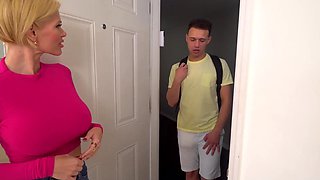School boy can't say now to friend's mommy who wants his young and hard cock