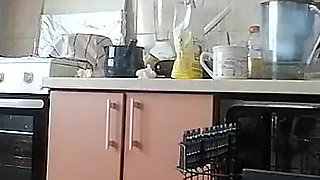 Sexy Stepmom Makes Breakfast, Hairy Pussy, Big Tits