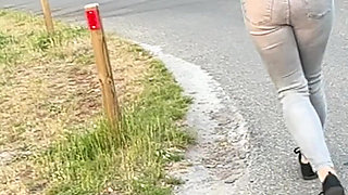 Lost in Holland Wetting Jeans Outdoors