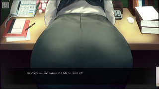 Office girl in skirt ignores me as I fuck her while she works!