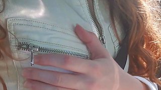 Sweet beauty masturbating on webcam close up
