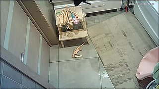 squrting woman in bathroom