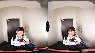 Charming Japanese seductress mind-blowing VR video