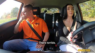 Driving School Test ends up with Quick Sex - Instructor Cheats With Hot Student Lady Gang - Max Dior