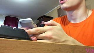 Beauty shares passionate phone desire through intense sensual heat