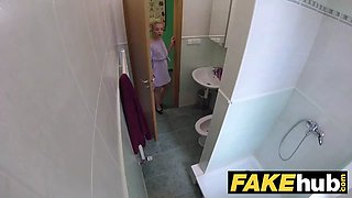 Faux polyclinic horny physician gets to nail a newly bald small teen pussy