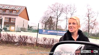 Blonde French Milf Wrecked in Van
