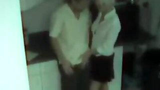 Blonde secretary wasted and filmed by security cam!