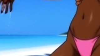 Beach Slutty: Sexy African Girl Enjoys Life on a Paradise Beach and Unexpectedly Meets a Lustful White Guy