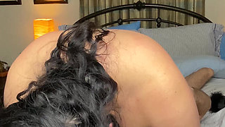 Hot Mom Maxine getting her juicy pussy licked in lingerie.  BIG TITS and long hair!!