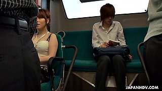 Sexy Mari Motoyama rides a bus and finds a man to suck and fuck