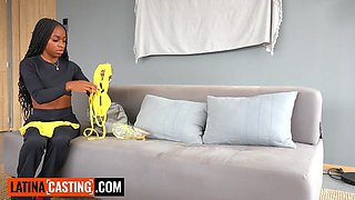 Cock-squeezing Ebony Latina Sport Model Jammed Tough By BWC Producer In Casting - Dede Bloom