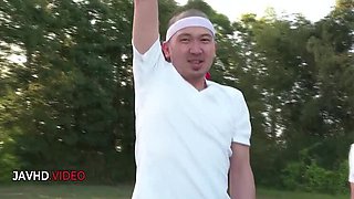 Stunning Japanese Brunette Sara Saijo Wild Outdoor Group Fuck & Big Cock Cumshot