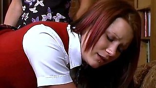 Blonde Brunette Lesbians Playing On Bed